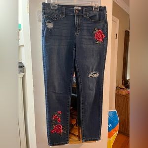 New York & Company, Beautiful Rose Blue Jeans, Size 10, Perfect Condition